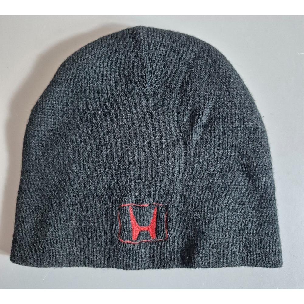 Honda OEM Mens Womens Beanie Knit Hat Black Red One Size Fits Most Acrylic